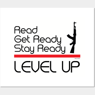 Read, Get Ready, Stay Ready, Level Up Posters and Art